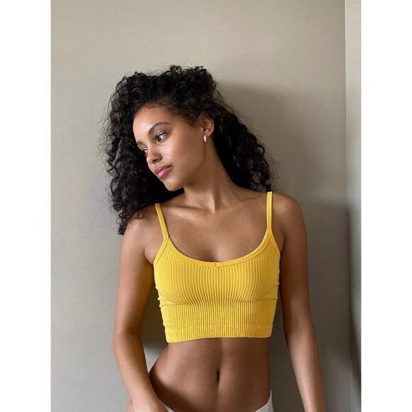 Urban Outfitters Out From Under Feel Free Seamless Bra Top Yellow Womens Sz XS - Picture 1 of 6